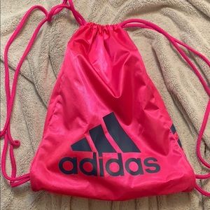 Pink Adidas drawstring bag